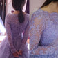 Ball Gown Jewel Long Sleeves Floor-Length Lace Tulle Dresses DEP0001759