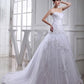 A-Line/Princess Beading Long Sleeveless Strapless Tulle Taffeta Wedding Dresses DEP0006716