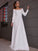 A-Line/Princess Stretch Crepe Ruffles Long Sleeves Square Sweep/Brush Train Wedding Dresses DEP0006452