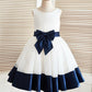 A-Line/Princess Knee-Length Scoop Bowknot Sleeveless Satin Flower Girl Dresses DEP0007866