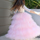 A-Line/Princess Tulle Lace Scoop 3/4 Sleeves Ankle-Length Flower Girl Dresses DEP0007497