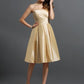 A-Line/Princess Strapless Sleeveless Short Taffeta Bridesmaid Dresses DEP0005359
