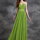 A-line/Princess Sweetheart Ruched Sleeveless Long Chiffon Bridesmaid Dresses DEP0005563