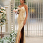 Sheath/Column Sequins Ruched Spaghetti Straps Sleeveless Floor-Length Bridesmaid Dresses DEP0004929
