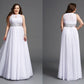 A-Line/Princess Jewel Beading Sleeveless Long Chiffon Plus Size Dresses DEP0002515