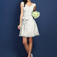 A-Line/Princess V-neck Pleats Bowknot Sleeveless Short Chiffon Bridesmaid Dresses DEP0005372