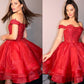 Ball Gown Off-the-Shoulder Cut Short With Applique Organza Homecoming Dresses DEP0004111