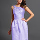 A-Line/Princess Bateau Sleeveless Short Satin Bridesmaid Dresses DEP0005847