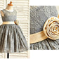 A-line/Princess Scoop Sleeveless Hand-made Flower Tea-Length Lace Flower Girl Dresses DEP0007667