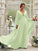 A-Line/Princess Chiffon Ruffles V-neck Long Sleeves Sweep/Brush Train Bridesmaid Dresses DEP0004894