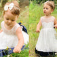 A-Line/Princess Lace Bowknot Scoop Sleeveless Tea-Length Flower Girl Dresses DEP0007498