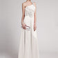 Sheath/Column One-Shoulder Sleeveless Pleats Hand-Made Flower Long Elastic Woven Satin Bridesmaid Dresses DEP0005514