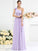 A-Line/Princess One-Shoulder Pleats Hand-Made Flower Sleeveless Long Chiffon Bridesmaid Dresses DEP0005131