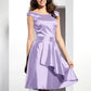 A-Line/Princess Scoop Sleeveless Short Taffeta Bridesmaid Dresses DEP0005546