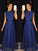 A-Line/Princess Bateau Sleeveless Floor-Length Applique Chiffon Dresses DEP0003021