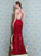 Sheath/Column Jewel Sleeveless Beading Floor-Length Lace Dresses DEP0003916