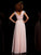 A-Line/Princess V-neck Short Sleeves Ruffles Long Chiffon Dresses DEP0002299
