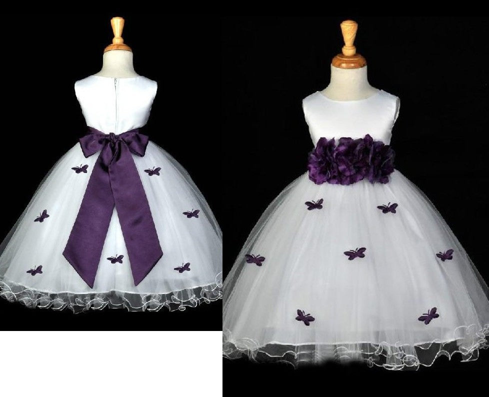 A-line/Princess Scoop Hand-made Flower Sleeveless Long Organza Flower Girl Dresses DEP0007630