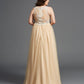 A-Line/Princess Scoop Rhinestone Sleeveless Long Net Plus Size Dresses DEP0002995