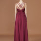A-Line/Princess Lace Sweetheart Chiffon Ruched Floor-Length Bridesmaid Dresses DEP0005841