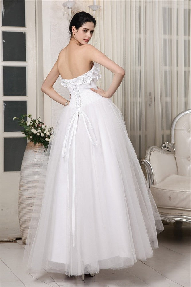 Ball Gown Sweetheart Sleeveless Beading Long Organza Wedding Dresses DEP0006935