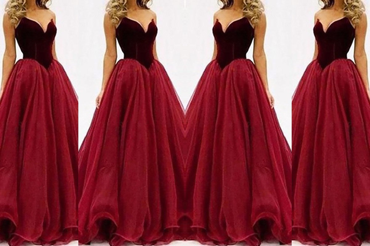 Ball Gown Sweetheart Sleeveless Tulle Floor-Length Dresses DEP0001880