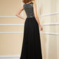 A-Line/Princess High Neck Sleeveless Lace Long Chiffon Dresses DEP0009169