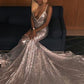Trumpet/Mermaid Court Train V-neck Sleeveless Sequins Dresses DEP0003498