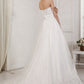 A-Line/Princess Sweetheart Sleeveless Beading Applique Long Net Wedding Dresses DEP0006838