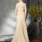 A-Line/Princess Sweetheart Lace 3/4 Sleeves Long Chiffon Mother of the Bride Dresses DEP0007175