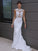 Trumpet/Mermaid Sleeveless Applique Scoop Satin Court Train Wedding Dresses DEP0006530