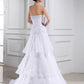 A-Line/Princess Beading Sleeveless Organza Strapless Long Wedding Dresses DEP0006997