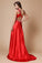 A-Line/Princess One Shoulder Beading Sleeveless Long Elastic Woven Satin Dresses DEP0004690