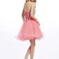 A-Line/Princess Sweetheart Sleeveless Beading Short Net Homecoming Dresses DEP0008479