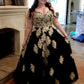 Ball Gown Spaghetti Straps Sleeveless Applique Floor-Length Tulle Plus Size Dresses DEP0003005