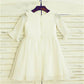 A-line/Princess Scoop Long Sleeves Ruffles Tea-Length Chiffon Flower Girl Dresses DEP0007835