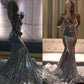 Trumpet/Mermaid Court Train V-neck Sleeveless Sequins Dresses DEP0003498
