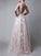 A-Line/Princess V-neck Floor-Length Tulle Sleeveless Applique Dresses DEP0001449