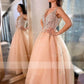 Ball Gown Beading Tulle Sleeveless V-neck Floor-Length Dresses DEP0002508