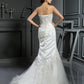 Trumpet/Mermaid Straps Applique Sleeveless Long Satin Wedding Dresses DEP0006715