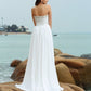 A-Line/Princess Sweetheart Beading Sleeveless Long Chiffon Beach Wedding Dresses DEP0006539