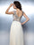 A-Line/Princess Bateau Beading Short Sleeves Long Chiffon Dresses DEP0004044