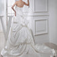 A-Line/Princess Beading Applique Strapless Sleeveless Long Satin Wedding Dresses DEP0006970