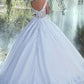 Ball Gown Scoop Sleeveless Sweep/Brush Train Lace Satin Wedding Dresses DEP0006316