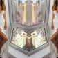 Trumpet/Mermaid Satin Applique V-neck Sleeveless Floor-Length Wedding Dresses DEP0006911