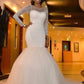 Trumpet/Mermaid Long Sleeves Scoop Sweep/Brush Train Beading Tulle Wedding Dresses DEP0006315