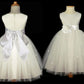 A-line/Princess Scoop Sleeveless Hand-made Flower Long Tulle Flower Girl Dresses DEP0007653