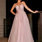 A-Line/Princess Applique Spaghetti Straps Sleeveless Tulle Floor-Length Dresses DEP0001620
