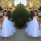 Ball Gown Jewel Sleeveless Lace Floor-Length Tulle Flower Girl Dresses DEP0007483