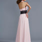 A-Line/Princess Halter Sleeveless Applique Long Chiffon Dresses DEP0003981